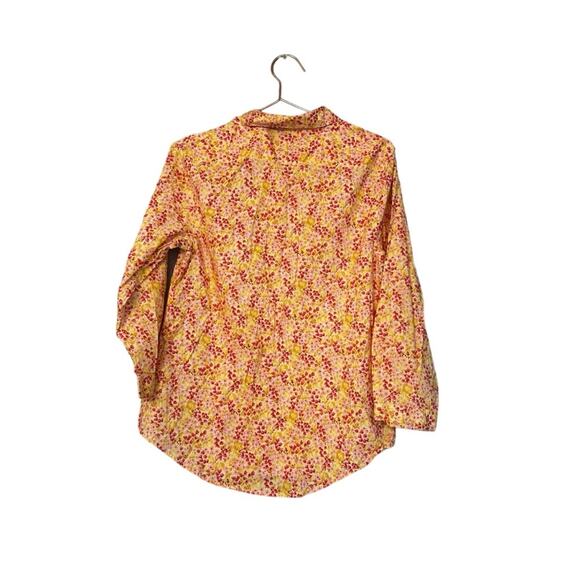Lands' End Women's Ditsy Floral Long Sleeve Button-Up Shirt 10 - Picture 4 of 6